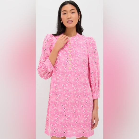 Pomander Place Dresses & Skirts - Pomander Place+Tuckernuck Pink Floral Eyelet Samantha Dress | L | NWT
